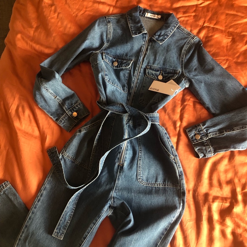 Just Fab Denim Jumpsuit